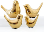 Notakia Small Birds Statues Home Decor Modern Style Decorative Ornaments for Living Room, Bedroom, Office Desktop, Cabinets (4Pcs Gold Birds)