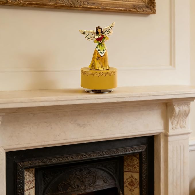 Music Box, Guardian Angel Musical Box Figurine Holding Heart, Sculpted Hand-Painted Music Boxes Figures Wind Up Angel Musical Boxes for Women Girls in Christmas Birthday Anniversary