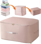 Ultra Space Saving Self Compression Organizer, Upgraded Space Saving Self Compression Organizer Space Bags, Premium Comforter Packaging Cube Bedding Storage Bag (Pink, X-Large 54×42×60cm)
