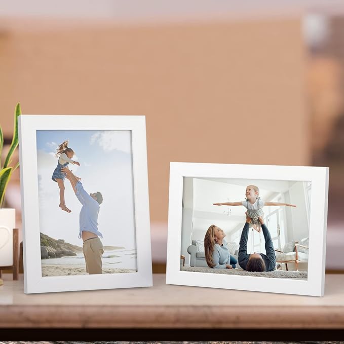 Lyeasw 5x7 Picture Frames White 12 Pack, Multi 5 by 7 Photo Frame with HD Glass for Wall Mount or Tabletop Display