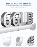 3 PACK Closet Rods for Hanging Clothes, 17 to 28 Inches Stepless Adjustable Metal Closet Rod, 1.3 Inches Heavy Duty Clothes Hanging Rod for Closet Wardrobes Laundry RV, White