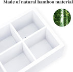Tie Rack, Bamboo Wall Mounted Tie Box or for Closet Drawer Organizer, 2 Pack 16 Compartments, Storage for Dressing Room, Bedroom, Men Closets - Ties, Belt, Briefs, Socks