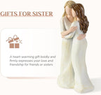 Storieme Sister Birthday Gifts for Women: Heartfelt Hugging Figurine Statue - Unique Sentimental Keepsake Present for Sisters Best Friend - Premium Resin Art Decor (7.7")