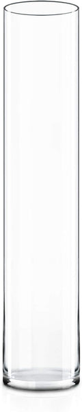 CYS EXCEL Glass Cylinder Vase (H:28" D:5") | Multiple Size Choices Glass Flower Vase Centerpieces | Hurricane Floating Candle Holder Vase
