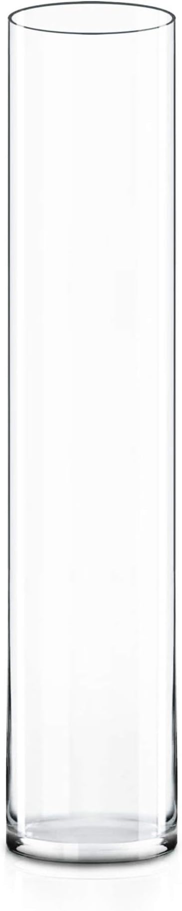 CYS EXCEL Glass Cylinder Vase (H:28" D:5") | Multiple Size Choices Glass Flower Vase Centerpieces | Hurricane Floating Candle Holder Vase
