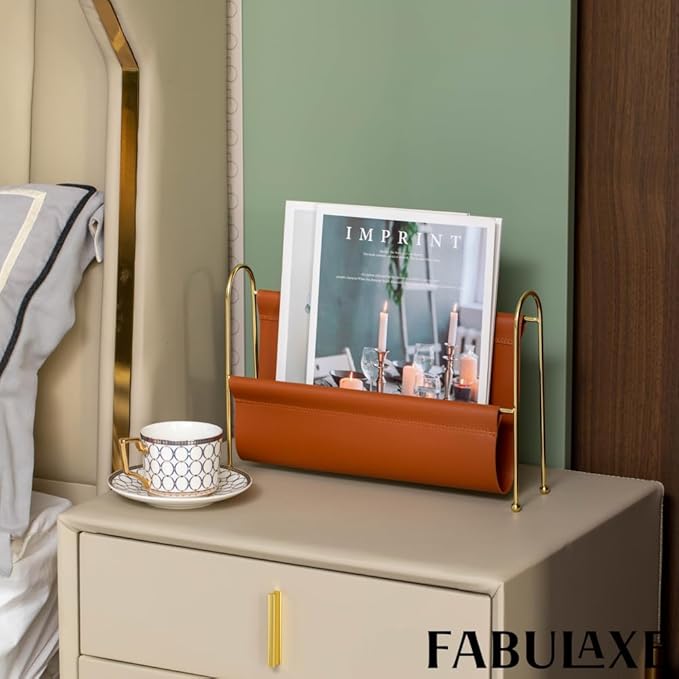 Fabulaxe 9-Inch Magazine Rack, Floor Standing Book Basket, Newspaper Holder and File Holders - Nursery Decor, Desk Accessory, Living Room and Guest Room Essentials, Home Office, and Waiting Areas