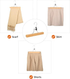 Amazon Basics Wooden Pants Hangers Closet Organizer,Natural,(Pack of 120)