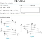 HENABLE 2PCS Large Acrylic Display Risers, Perfume Stand Organizer, Clear Acrylic Shelf Risers for Display Stands for Food, Tabletop Use, Amiibo Funko POP Figure, 3 Tier Clear Cupcake Stand Risers