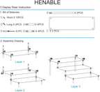 HENABLE Large Acrylic Display Risers, Perfume Stand Organizer, Clear Acrylic Shelf Risers for Display Stands for Food, Tabletop Use, Amiibo Funko POP Figure, 3 Tier Clear Cupcake Stand Risers