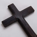 Kakalote Wall Mounted Crosses Wooden Catholic Crucifix Jesus Christ Wooden Crosses Party Meditation, Religious Home Decor, Christian Wall Cross(Black)