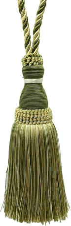 Beautiful Large 8" (20cm) Tassel (KTH8) Olive Garden Green Multicolor #010 (Yellow Green, Sage Green, Olive Green, Off White) Individually Sold