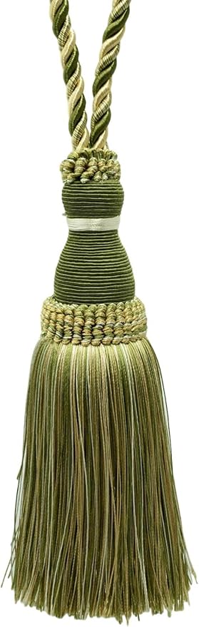 Beautiful Large 8" (20cm) Tassel (KTH8) Olive Garden Green Multicolor #010 (Yellow Green, Sage Green, Olive Green, Off White) Individually Sold