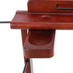 Valet Stand with Wheels and Top Tray, Wood Mens Suit Valet Stand with Shoe Shelf, Freestanding Clothes Valet Stand with Hanger, Storage Organizer for Entryway Office Living Room (B, Walnut Color)