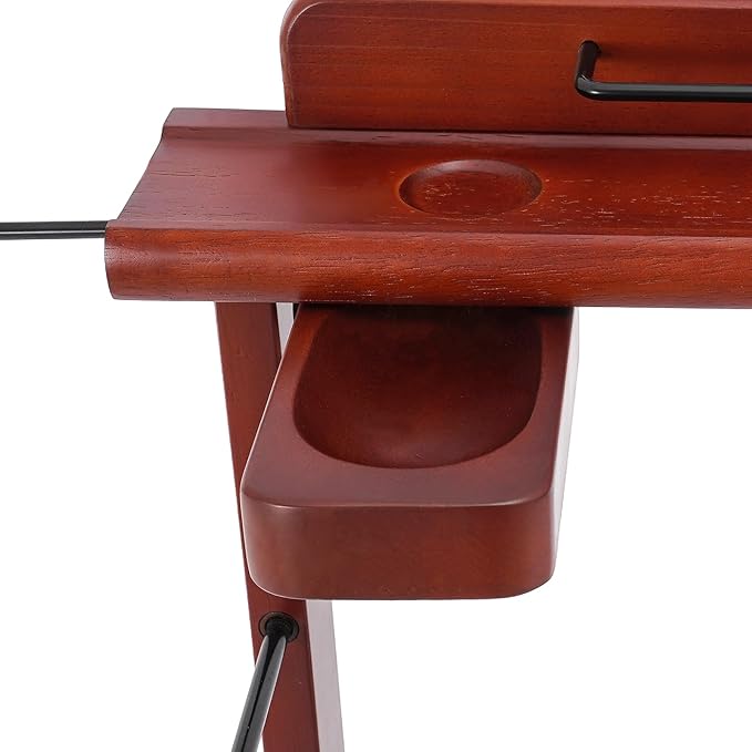 66.14 Lbs Capacity Wood Valet Stand, Clothes Valet Rack with 4 Universal Wheels, Freestanding Clothing Stand with Drawers Tie Rods and Shoe Rack, Reddish Orange
