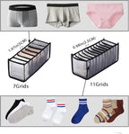 HSLFUAI 3 Pack Drawer Organizer for Underwears, Sock,Tie Foldable Closet Organizer Drawer Soft Fabric Dresser Drawer Divider Bins for Underwear Socks Ties(3PCS Underware+Socks)