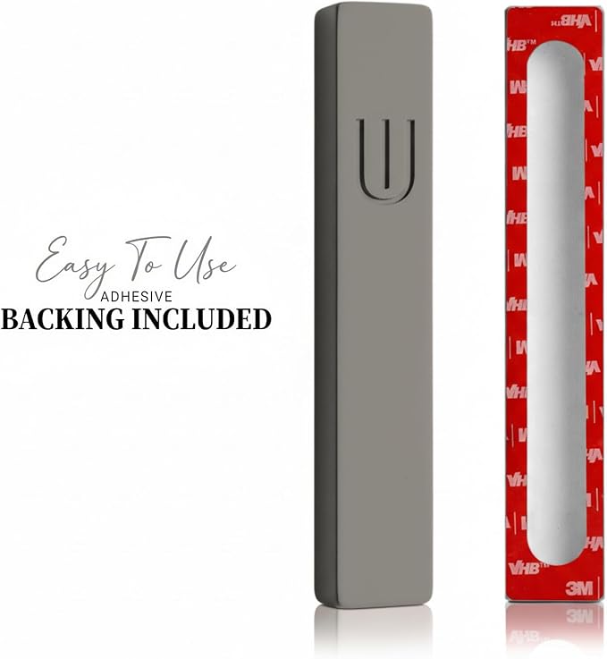 SURI Mezuzah for Door with Scroll – 7 Inch Modern Mezuzah Case with Non Kosher Scroll Included, Fits up to 6” Scroll, Easy Adhesive Installation, Gift Box Included