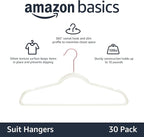 Amazon Basics Slim Velvet Non-Slip Space Saving Suit Clothes Hangers, Closet Organizer, Ivory/Rose Gold, 30-Pack