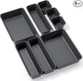 8PCS Plastic Interlocking Drawer Organizer, 3 Sizes Versatile Desk Drawer Organizer Trays, Drawer Dividers, Organization and Storage Bins for Tools, Office, Jewelries, Kitchen Utensils and Makeup
