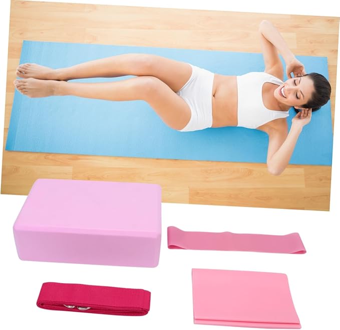 POPETPOP 4pcs Yoga Tool Kit Resistance Ring Latex Pull Towel and Stretch Band Essential Yoga Accessories for Home Gym for Stretching and Fitness