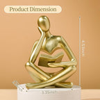 UTTCMK Abstract Art Thinker Statue - Reading Thinker Sculpture Figurine, Modern Home Decoration for Living Room Office Shelves Coffee Table Desk Decor (Gold)