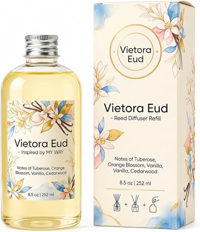 Reed Diffuser Oil Refill Inspired by My Way-8.5 Fl Oz, Luxury Hotel Collection Scent, Natural Fragrance Oil for Ultrasonic Diffuser, Room Spray, Air Freshener & HVAC in Home Office (My Way)