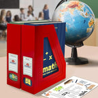 Acrimet Magazine File Holder Bin Storage, Vertical Rack for Documents, Folders and Mail, Durable Plastic Desk Organizer for Office & Home (Solid Red Color) (2 Pack)
