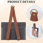 Nordic Style PU Leather Book Hanger Portable Display Wall Mounted Storage Organizer Hanging Rack File Holder Brown Rustic Leather Magazine Holder for Magazines Newspapers Home Office Decor
