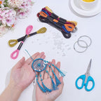 INFUNLY 12 Set DIY Small Dream Catcher Kit Metallic Color Round Mini Dream Catcher Kit Handmade Dreamcatcher Kit with Instructions Boho Hanging Ornament Making Kit for Bedroom Car Mirror Keychain Bag