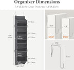 Lifewit 1 Pack Over the Door Organizer, Clear Window Hanging Storage with 4 Side Pockets, Anti Tilt 40 lbs Load Behind Door for Pantry, Nursery, Bathroom, Bedroom, Dorm, 6 Section, Gray