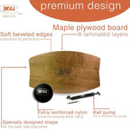 The Skill Board - Wooden Balance Board for Adults - Wobble Board for All Sports, Gym, Standing Desk, or Yard Games - Balance Trainer, Fitness Ball, Ball Pump, Grip Tape