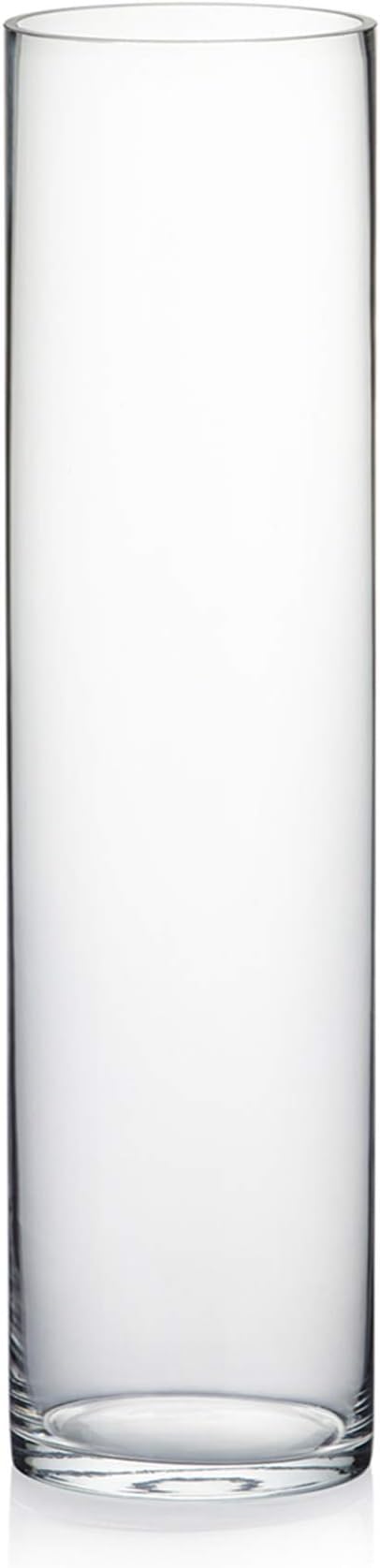 WGV Cylinder Vase, Diameter 5", Height 20", Clear Glass Floral Planter Container, Tall Centerpiece Arrangement for Wedding Party Event Home Office Decor, 1 Piece
