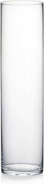 WGV Cylinder Vase, Diameter 5", Height 20", Clear Glass Floral Planter Container, Tall Centerpiece Arrangement for Wedding Party Event Home Office Decor, 1 Piece
