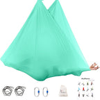 5.5 Yards Aerial Silks Yoga Swing Set - Aerial Yoga Hammock Kit Anti-Gravity Flying for Fitness, Low/Non Stretch Nylon Tricot Fabric Hardware Included for Dance