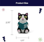 Little Readers – Cute Figurines for Bookshelves, Desks, Terrariums & Home Decor – Book-Loving Animal Statues - Cat