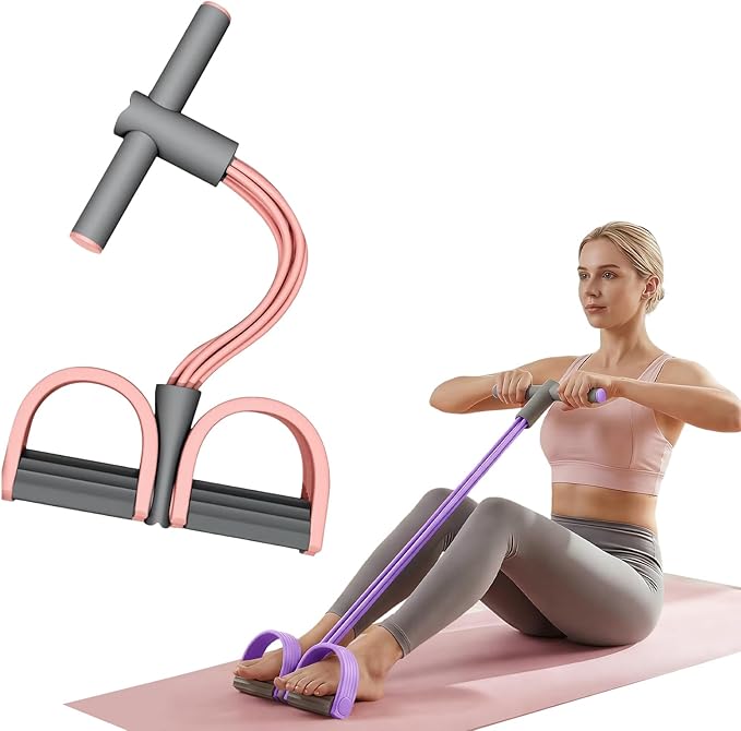 Pedal Resistance Band with Handles, 2026 Upgrade Multifunction Elastic Yoga Resistance Band, 6-Tube Pedal Resistance Band with Handle for Full Body Workout, Yoga, Stretching, Waist, Arm, Leg