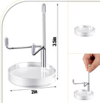 Suzile 4 Pcs Adjustable Metal Arm Display Stand Easel with Acrylic Base Rock Display Easel Holder Acrylic Crystal Clear Plate Stand for Geodes Mineral Agate(Silver,2 x 2 x 3.5 Inch)