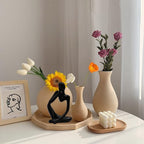 Thinker Statues and Sculptures, Resin Thinker Statue Ornaments, Abstract Style Sculptures, Housewarming Gifts, Housewarming Decorations, Living Room Dining Desk Decorations(Black Right, Small)