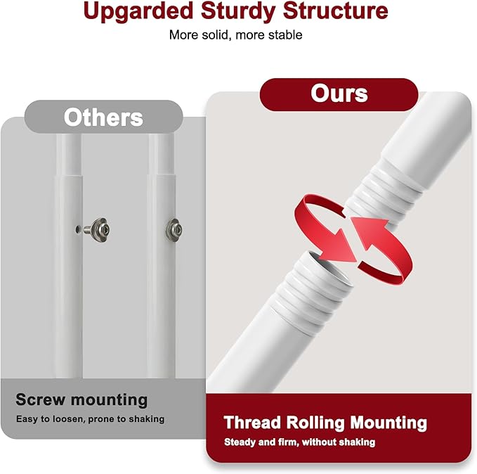 SLEEPING LAMB Heavy Duty Clothing Racks for Hanging Clothes, Metal Rolling Clothes Rack with Wheels, Sturdy Garment Wardrobe Rack for Bedroom, Laundry Room, White