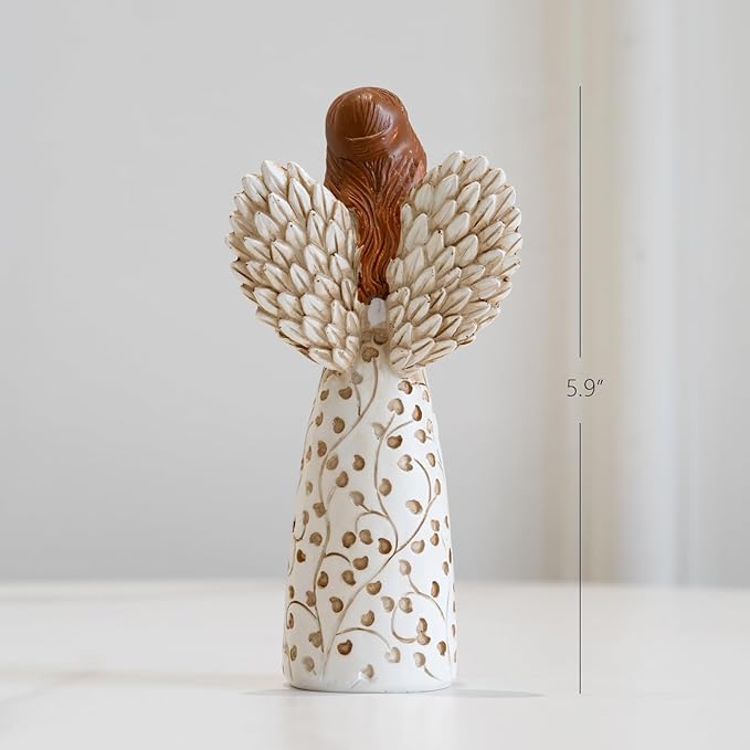 Remembrance Angel Figurines,Sympathy Gift for Loss of Loved One, Memorial Keepsake for Women - Sculpted Hand-Painted Figurine to Hold Each One Safely in Your Heart, Grief Gifts embracing Willow Heart