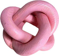 Wood Knot Chain Link Decor - 3 Link Boho Wooden Hand Carved Decorative Wooden Links Knots for Coffee Table Entryway Modern Farmhouse Shelf Decoration (Pink)