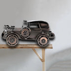 Metal Antique Vintage Car Model Handcrafted，Vintage Car Model Old Vintage Car Model Car Sculpture Antique Classic Car Ornament for Car Arts Craft Office Home Desktop Decoration Hobbies (Bronze 2)