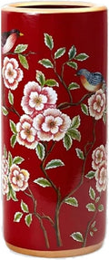 Ceramic Umbrella Stand Umbrella Holder For Entryway,Floor Standing Vase Storage Bucket(H)