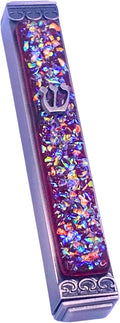 Sparkling Art Glass Mezuzah - Easy Mount Indoor or Outdoor - Weatherproof Metal Case - Gift Box and Non-Kosher Scroll Included - Hand Made in USA - Guaranteed for Life! (Cherry Red)