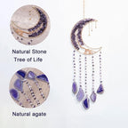 Crystal Dream Catcher with Moon Suncatcher, Boho Bedroom Decor for Women Girls, Handmade Hanging Wall Decor Gift Decor for Bedroom Living Room Garden