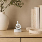White Bookshelf Decor Thinker Statue, Abstract Reading Figurine Style A, Resin Decorative Bookend for Coffee Table, Shelf, Home Office, Library