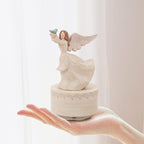 Music Box, Guardian Angel Musical Box Figurine Holding Dove, Sculpted Hand-Painted Music Boxes Figures Wind Up Angel Musical Boxes for Women Girls in Christmas Birthday Anniversary