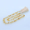 Natural Gemstone Bead Garland with Tassel,31inch Farmhouse Rustic Country Table Decor Prayer Healing Beads Boho Wall Shelf Hanging Decoration (Citrine)