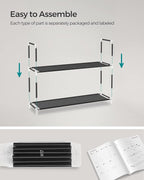 SONGMICS 3-Tier Shoe Rack, Shoe Storage for Hallway Closet, Slim and Space-Saving, Metal Frame, Non-Woven Fabric Shelves, Black ULSH053B01