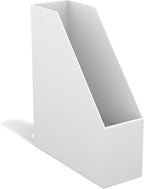 TRU RED Plastic Magazine File, White – Vertical Desktop Organizer for Magazines, Folders & Office Documents