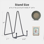 Kruodop 8 Inch Plate Stands for Display, 5 Pack Plate Holder Display Stand, Black Metal Frame Easel Holder Stand for Pictures,Book, Photo, Decorative Plate, Black